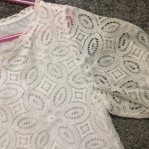 Loft White Eyelet Top